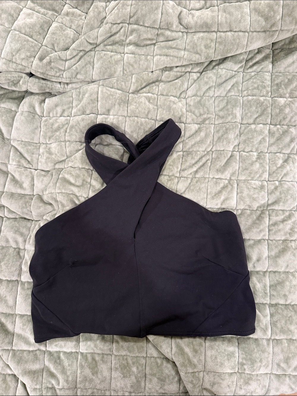 lululemon athletica Black Cross-Front Crop Sports Bra